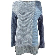 Style &amp; Co Womens M Blue Combo Striped Boatneck Knit Sweater NWD CB54 - £22.95 GBP