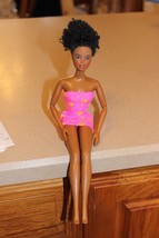 1990 on neck  Mattel Beautiful African American Barbie Doll pretty pink ... - $9.85