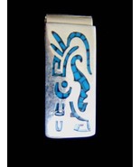 Sterling Silver Southwestern Kokopelli Money Clip w/ Turquoise 22.3 E1376 - $2,352.09 MXN
