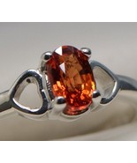 Sapphire Solitaire set in Sterling Silver -Stunning Fiery Orange 0.80 ct. - $220.00