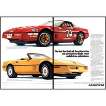 1986 Goodyear Tires Chevy Corvette Convertible 2 Page Vintage Print Ad Wall Art - £8.23 GBP