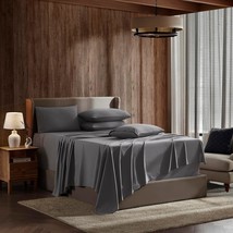 Nestl Extra Deep Pocket King Bed Sheet Set - 6 Pieces With Fitted, Dark ... - $41.96
