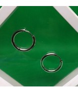 12mm (.47&quot;) Silver Hoop Earrings Hypo Allergenic Stainless Steel - $6.68