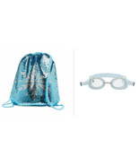 Disney Store Frozen Elsa Snowflake Sequin Swim Bag &amp; Jeweled Goggles Gir... - £19.15 GBP