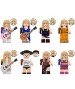 8Pcs Female Singer Taylor Swift Minifigure Famous Singing Superstar Mini... - $17.56+
