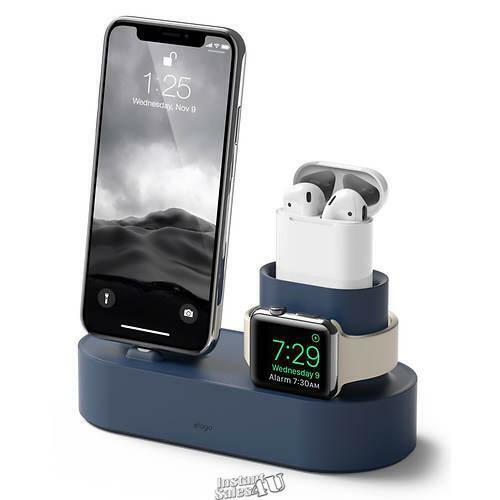 Apple-3-in-1 iPhone Charging Organizing Stand 6.8"Lx2.6"Dx2.6"H Durable Silicone - $28.49