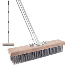 Stainless Steel Wire Scrub Brush With Long Handle For Deck, Concrete, Patio Floo - $28.99