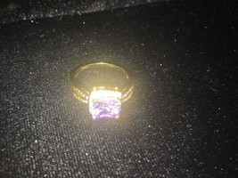 Purple Gold Diamond Accents Fashion Ring-Brand New-SHIPS N 24 HOURS - £31.75 GBP