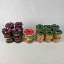 (Lot of 22) Decorative Craft Ribbon Gift Wrap Holiday Time Gold 25ft &amp; 9ft New - £21.01 GBP