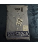 Lands End Men’s Size Tall 20- 36 Blue Oxford Button Up Casual Shirt Cotton - $34.57 CAD