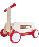 Hape Red Wonder Wagon Wooden Push and Pull Toddler Ride On Balance 4 Whe... - £82.53 GBP