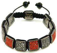 Bracelet Rhinestone Squares New Buddhist Macrame Adjustable Size 1276 - £26.57 GBP