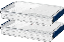 Comforhous 2 Pack Document Storage Clear Plastic Storage Boxes with Lids... - £27.01 GBP