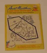 Aunt Martha 's Hot Iron Transfers #9240 Assorted Alphabets - $4.99