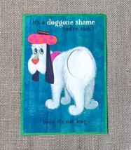 Ephemera Vintage Hallmark 50s 60s Hound Dog Get Well Soon Greeting Card ... - $9.90