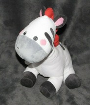 FISHER PRICE PLUSH STUFFED MUSICAL GIRAFFE ZEBRA WINDUP 12&quot; BLACK RED WHITE - $39.59