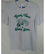 Women’s Good Vibes &amp; Tractor Rides T Shirt Size M Off White Blue Short S... - $20.50 CAD