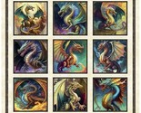 36&quot; X 44&quot; Panel Dragons Dragon Fyre Mystical Kids Cotton Fabric Panel D4... - $16.95