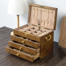 Wooden Jewelry Box, 4-Layer Jewelry Storage, Vintage Jewelry Box, Wooden... - $139.99