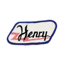 Vintage Name Henry Blue Red Black Patch Embroidered Sew-on Work Shirt Uniform - £2.72 GBP
