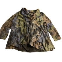 Radzoli Womens Size 2X Diagonal Zip Jacket Coat Distressed Tattered Look... - $34.64