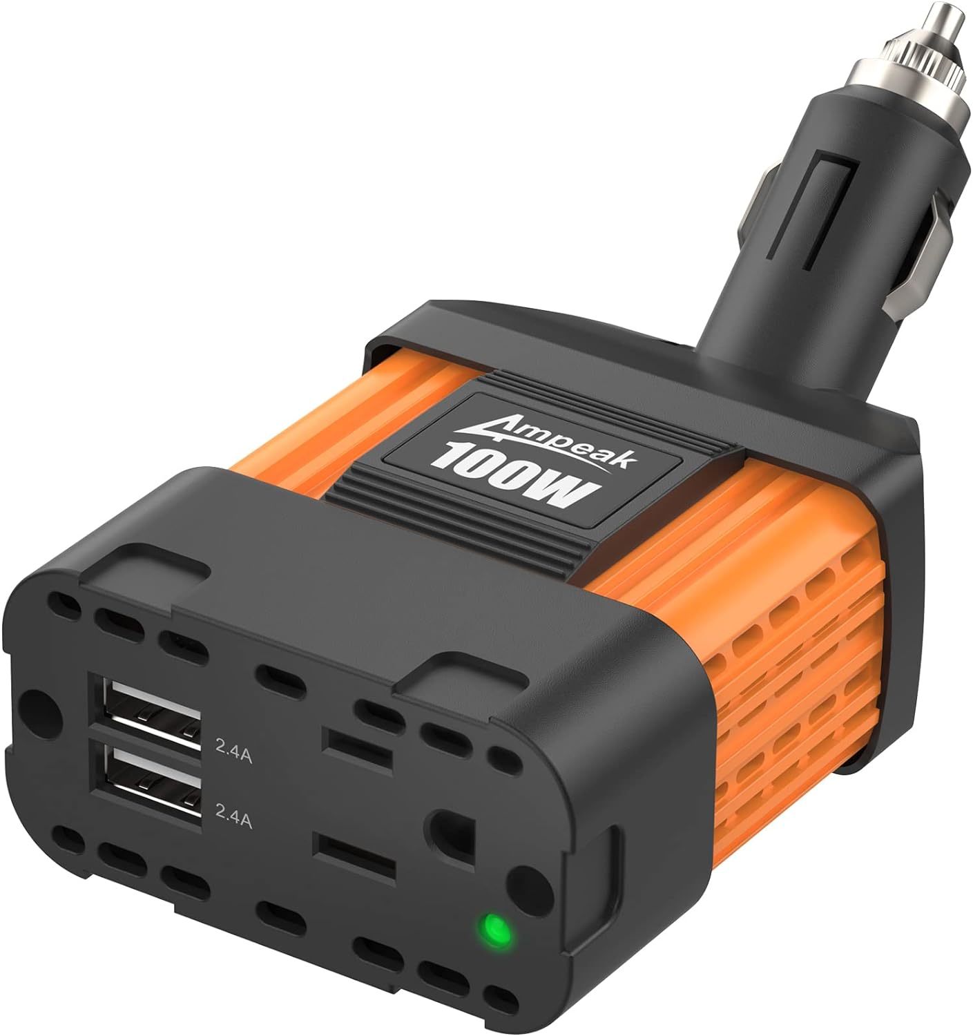 Ampeak 100W Car Power Inverter With 4.8A Dual Usb Ports, Ac Outlet, 11 Safe - $33.98