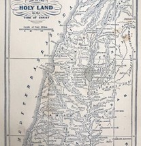 Map Holy Land In Time Of David Woodcut 1871 Victorian Bible Religious Art DWY5B - $39.99