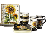 French Sunflower 16 Pc. Dinnerware Set, Service for 4, Multicolored - $187.30