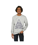 Unisex Color Blast Happy Camper Crewneck Sweatshirt, 80 20 Cotton Poly, ... - £54.07 GBP+