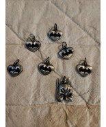 Batman Charms 1/2&quot; Logo (6 ) &amp; Batman  Face Mask Charm  Silver Tone - $447.55 MXN