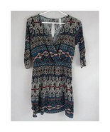 Pink Owl Dress Colorful Dress With Aztec Designs Size Medium - $12.86