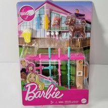 Barbie Foosball Table Mini Playset Puppy Dog Game Room &amp; Accessories Drinks Ball - £13.08 GBP