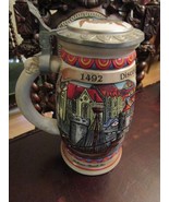 ANHEUSER BUSCH DISCOVERY OF AMERICA NINA COVERED BEER STEIN 8&quot;  - £74.95 GBP
