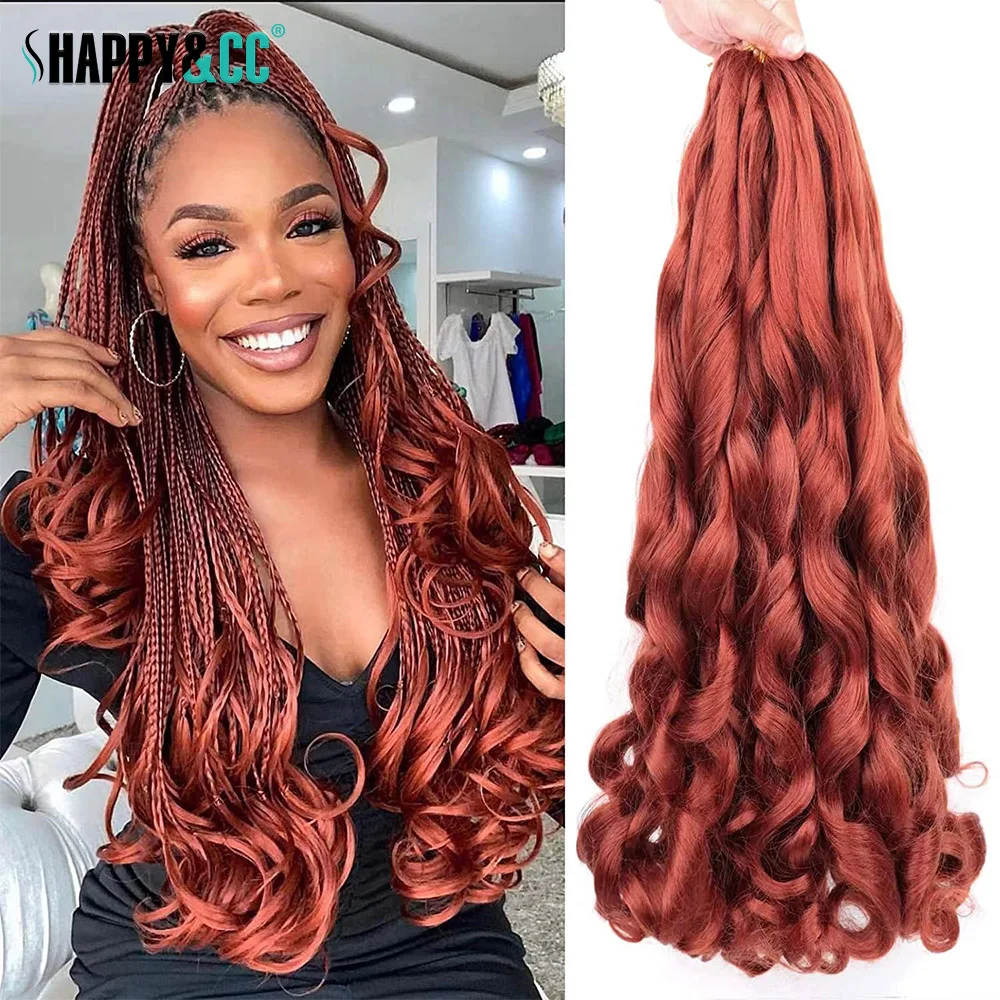 French Curls Braiding Hair Extensions 22 Inch Loose Wave Ginger Synthetic - £13.47 GBP+