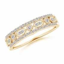 ANGARA Diamond Marquise and Dot Wedding Band in 14K Gold (Grade-IJI1I2, 0.2 Ctw) - £635.82 GBP