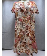 Daisy Drive Floral Trapeze Pullover Dress Womans Size L Autumn Fall KG - $9.89