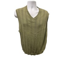 ⛳ IZOD Golf Green Sweater Vest Mercerized Cotton M Flaw Read vtg - $174.13 MXN
