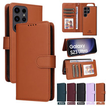 Magnetic Leather Wallet Flip back Case For Samsung S24 Ultra S23 S22 S21+ S20 - £41.12 GBP