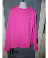 Lands&#39; End Hot Pink Long Sleeve Rash-guard Swim Shirt Size M (10/12) Gir... - £16.82 GBP