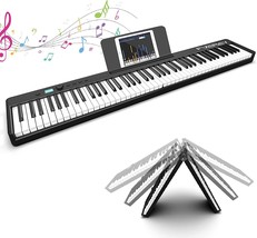 Fverey Folding Piano Keyboard 88 Key Full Size Semi-Weighted Foldable - £183.80 GBP