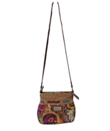 Vintage Fossil Multicolor Floral Print Crossbody Purse Boho Bag Canvas S... - $24.49