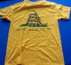US ARMY BRIGHT YELLOW MILITARY GADSDEN FLAG DON&#39;T TREAD ON ME MEN&#39;S T SH... - £14.18 GBP
