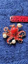 New Betsey Johnson Brooch Octopus Red Ocean Tropical Collectible Decorative Nice - £11.98 GBP