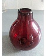 Vintage Hand Blown Blood Ruby Red Centerpiece Vase - $11.03 CAD