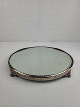 Antique Circa 1900s Derby Silver Co Plateau Footed Platform Vanity Mirror #2703 - £173.05 GBP