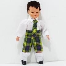 Dressed Boy Caco 02 0773 Yellow-green Plaid Uniform Flexible Dollhouse Miniature - $26.22