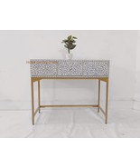 Bone Inlay Console Table Black, Bone Inlay Desk Black, bone inlay furniture, - $1,250.00