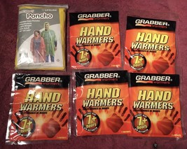 Grabber Warmers  Hand Warmers 5 Packs of 2 Warmers + emergency poncho - £8.65 GBP