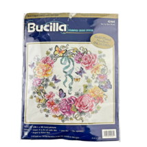 Bucilla Cross Stitch Rose Ivy Heart Wreath Kit 42464 Missing Needles - £15.20 GBP