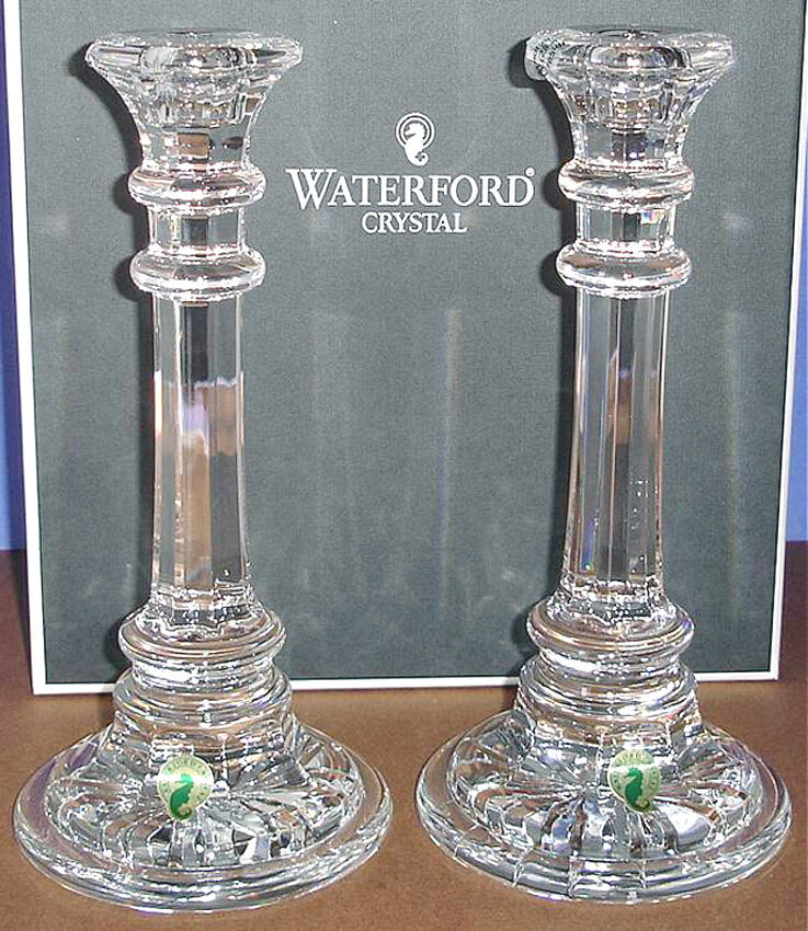 Primary image for Waterford Kinsley Crystal 10" Candlestick Holders SET/2 Ireland #147775 New